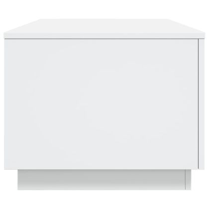 Маса за кафе с LED осветление, бяла, 90x50x40 см