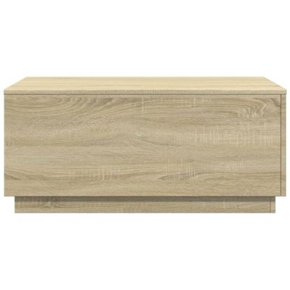 Маса за кафе с LED осветление, сонома дъб, 90x50x40 см