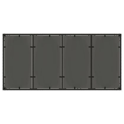 Градинска маса със стъклен плот черен 190x90x75 см полиратан