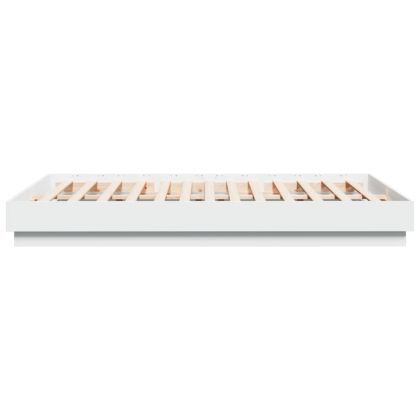 Рамка за легло, бяла, 120x200 см, масивно дърво