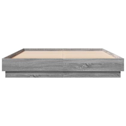 Рамка за легло, сив сонома, 140x200 см, инженерно дърво