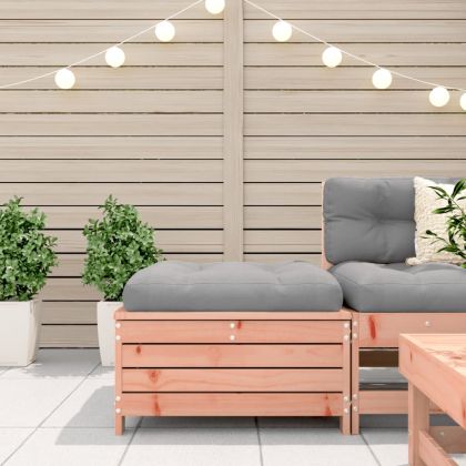 Градинска табуретка с възглавница, дугласко дърво масив