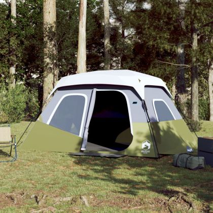 Семейна палатка с LED 6-местна светлозелен бързо освобождаване