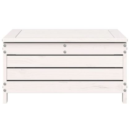 Градинска табуретка, бяла, 62x63,5x32 см, бор масив