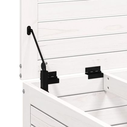 Градинска табуретка, бяла, 62x63,5x32 см, бор масив