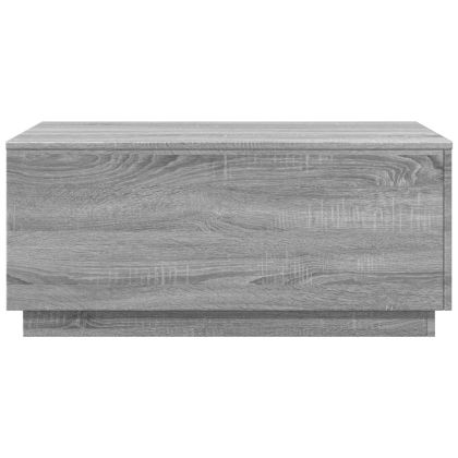 Маса за кафе с LED осветление, сив сонома, 90x50x40 см