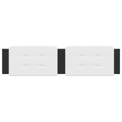 Мека табла за легло Zadar, бяла и черна, 200 см, изкуствена кожа