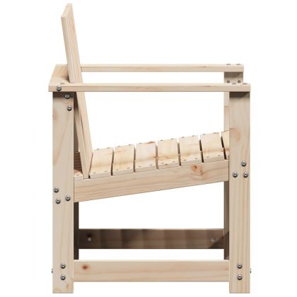 Градински лаундж комплект, 3 части, борово дърво масив