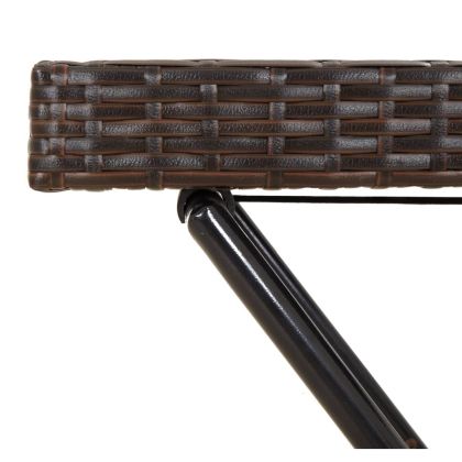 Сгъваема маса с табла, кафява, 65x40x75 см, полиратан