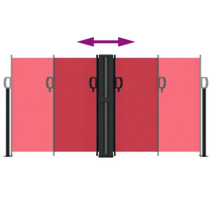 Прибираща се странична тента, червена, 120x1200 см