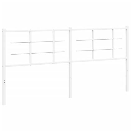 Метална табла за глава, бяла, 180 см