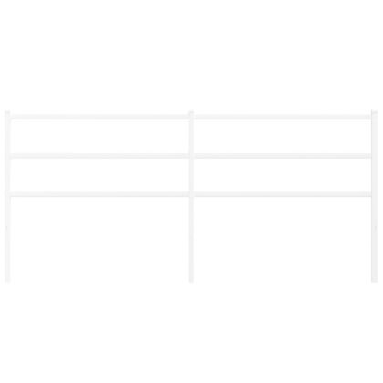 Метална табла за глава, бяла, 193 см