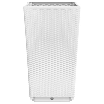 Градински кашпи, 4 бр, бели, 32,5x32,5x57 см, PP