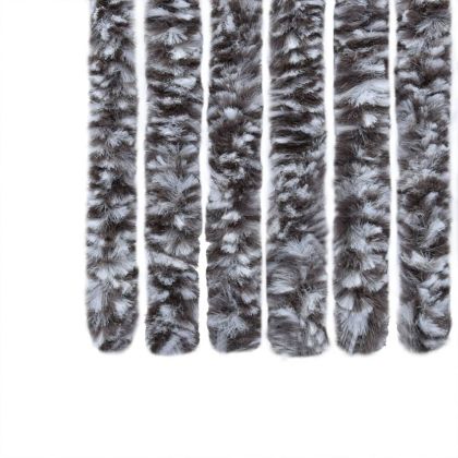 Ресни за врата против мухи, кафяво и бежово, 100x200 см, шенил