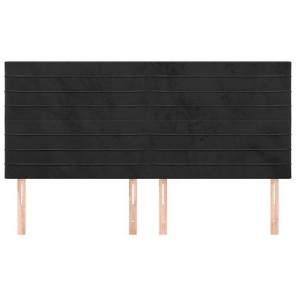 Табла за легло, черна, 180x5x118/128 см, кадифе