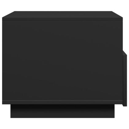 Маса за кафе с LED осветление, черна, 50x49x40 см