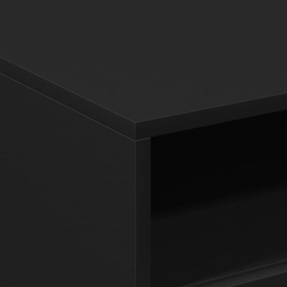 Маса за кафе с LED осветление, черна, 50x49x40 см