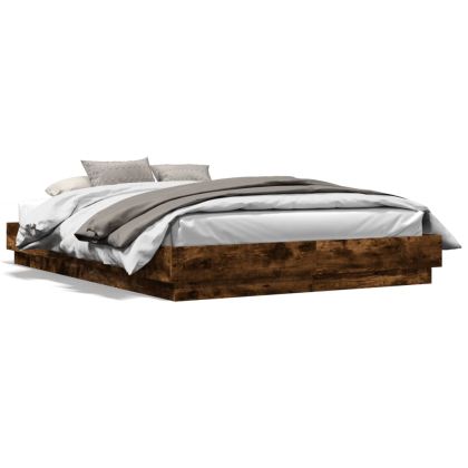 Рамка за легло, опушен дъб, 120x200 см, инженерно дърво