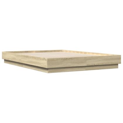 Рамка за легло, дъб сонома, 120x200 см, масивно дърво