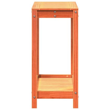 Маса за разсаждане с рафт восъчнокафяв 82,5x35x75 см бор масив