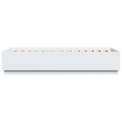 Рамка за легло, бяла, 90x200 см, масивно дърво