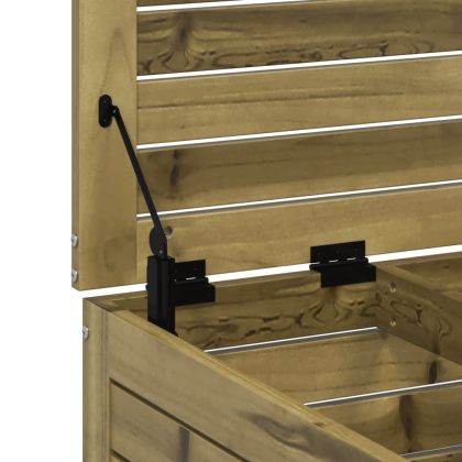 Градинска табуретка с възглавница, импрегнирано борово дърво