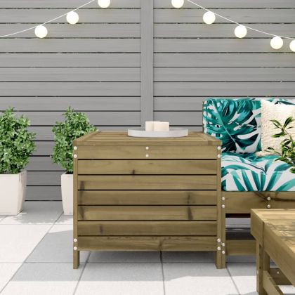 Градинска табуретка, 62x63,5x53,5 см, импрегнирано борово дърво