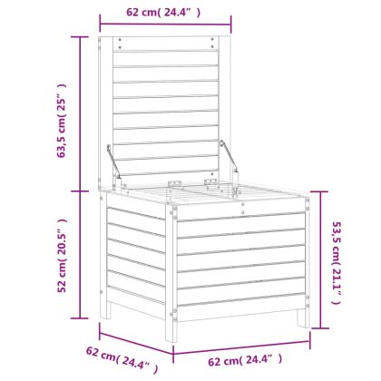 Градинска табуретка, 62x63,5x53,5 см, импрегнирано борово дърво