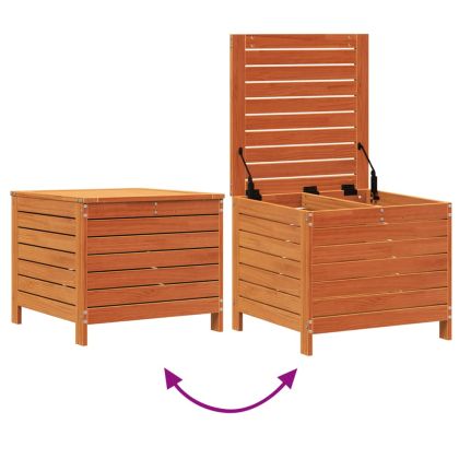 Градинска табуретка, восъчнокафява, 62x63,5x53,5 см, бор масив