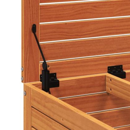 Градинска табуретка, восъчнокафява, 62x63,5x53,5 см, бор масив