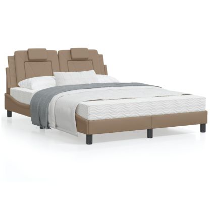 Легло с матрак, капучино, 120x200 см, изкуствена кожа