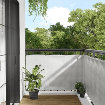 Балконски параван, светлосив, 90x400 см, 100% полиестер оксфорд