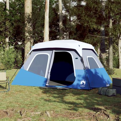 Семейна палатка с LED 6-местна светлозелен бързо освобождаване