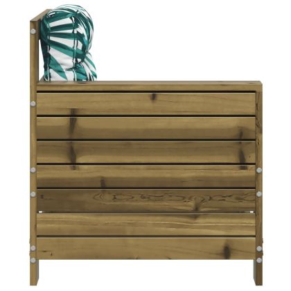 Градинско кресло с подлакътник с възглавница, импрегниран бор