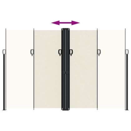 Прибираща се странична тента, кремава, 220x1000 см