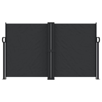 Прибираща се странична тента, черна, 140х1200 см