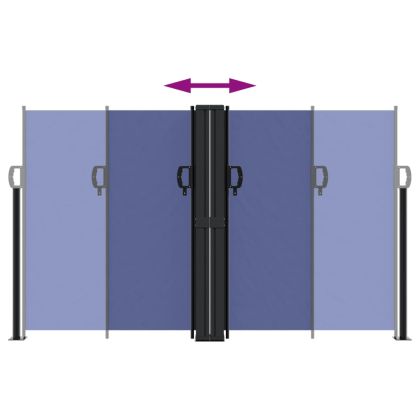 Прибираща се странична тента, синя, 140x1200 см