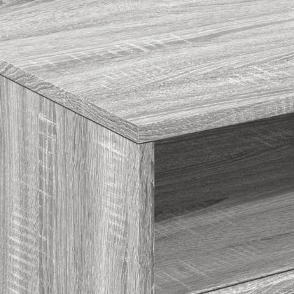 Маса за кафе с LED осветление, сив сонома, 50x49x40 см