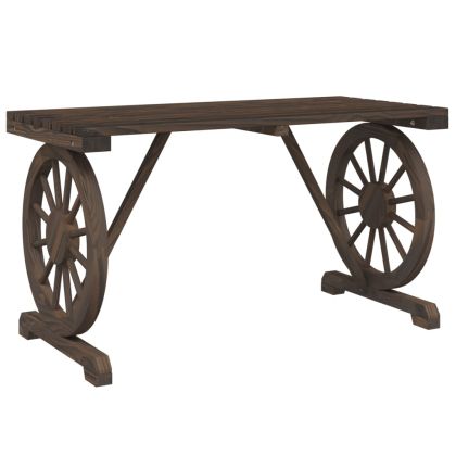 Градински трапезен комплект от 3 части, масивна ела