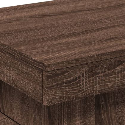 Маса за кафе с LED осветление, кафяв дъб, 50x50x40 см