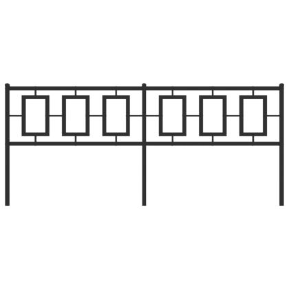 Метална табла за глава, черна, 193 см