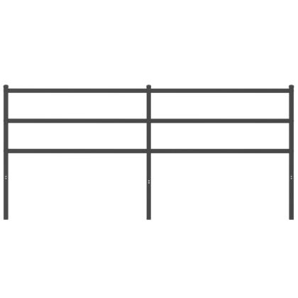 Метална табла за глава, черна, 180 см