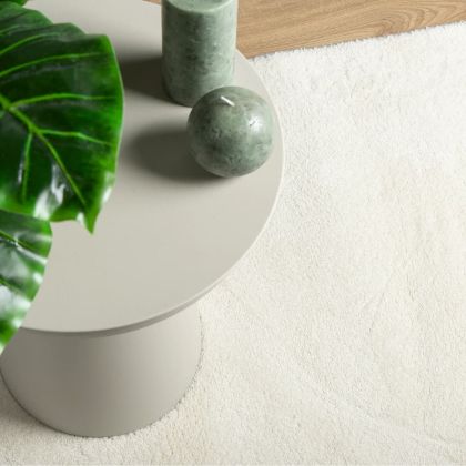 Килим OVIEDO с къс косъм, кремав, 60x110 см