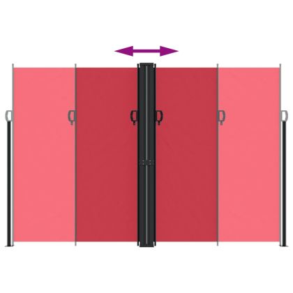 Прибираща се странична тента, червена, 220x1000 см