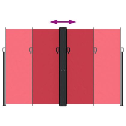 Прибираща се странична тента, червена, 220x1200 см