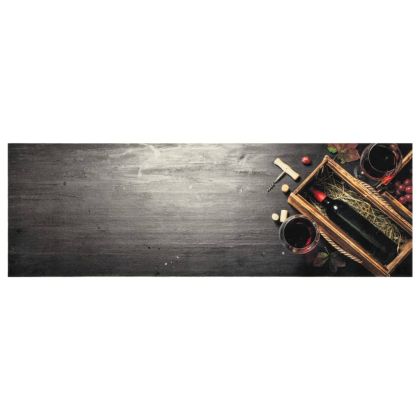 Кухненско килимче, миещо, винени бутилки, 60x180 см, кадифе