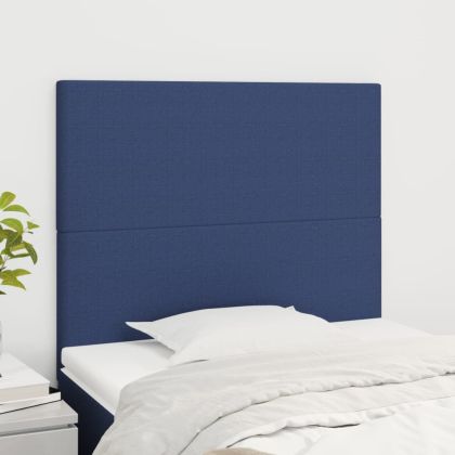 Горни табли за легло, 2 бр, сини, 80x5x78/88 см, плат