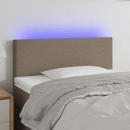 LED горна табла за легло, таупе, 90x5x78/88 см, плат