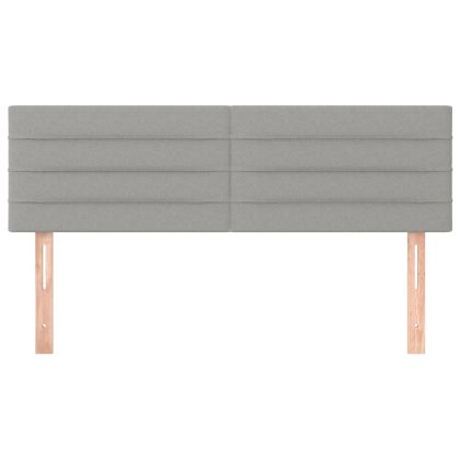 Горни табли за легло, 2 бр, светлосиви, 72x5x78/88 см, плат