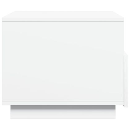 Маса за кафе с LED осветление, бяла, 50x49x40 см